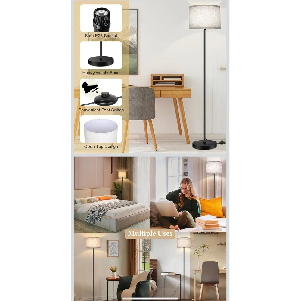 Floor Lamp for Living Room - 3CCT LED Bulb, 65